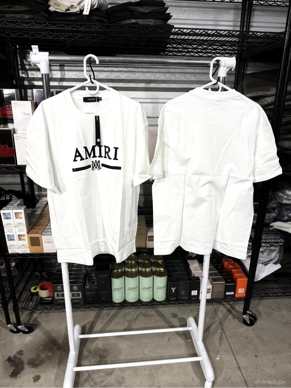White T-Shirt with Black Chest Logo